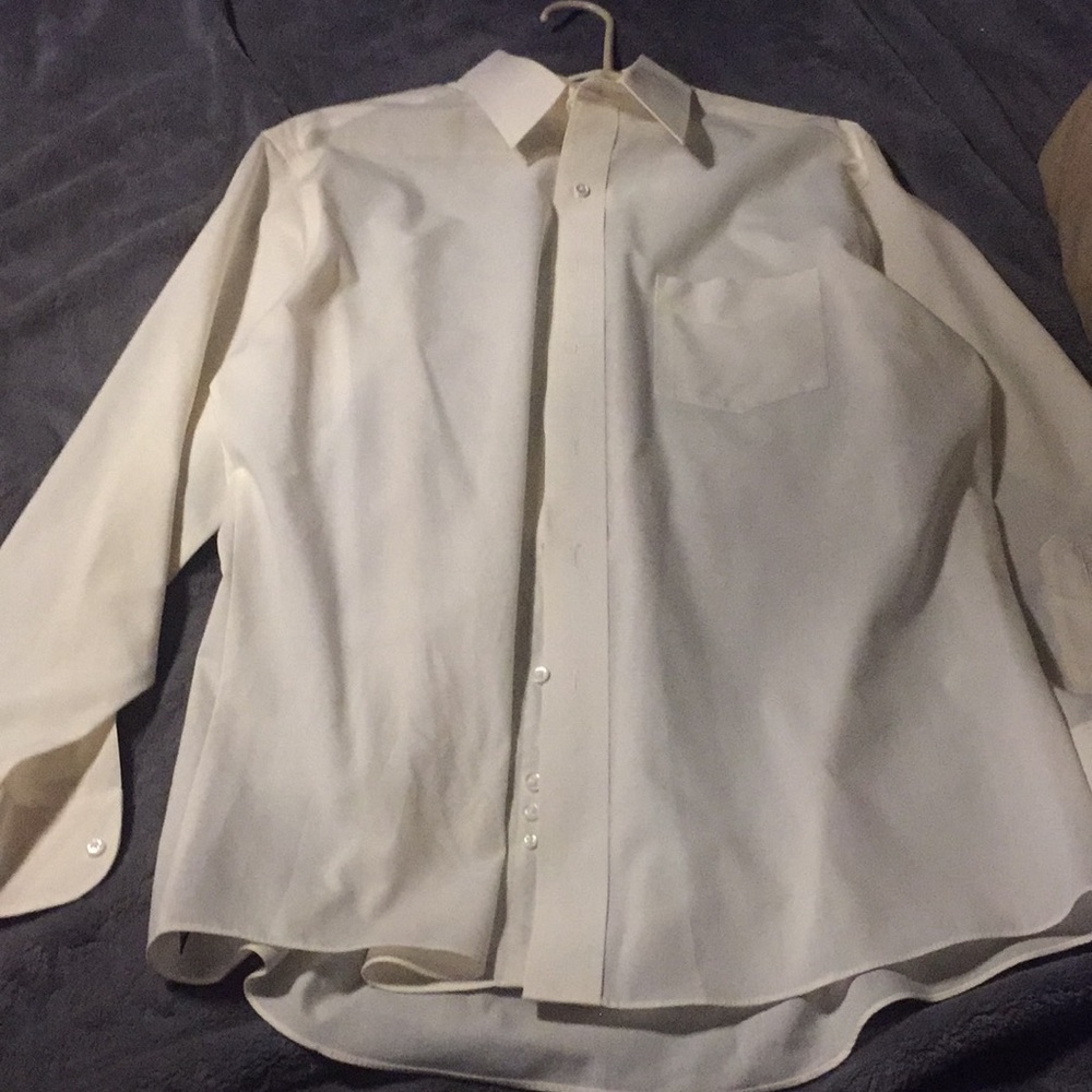 Stanford wrinkle free pure white dress shirt